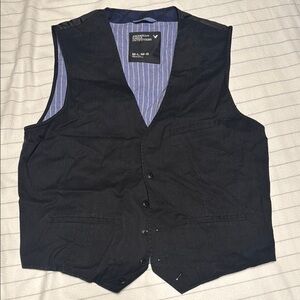 Black Pinstripe Vest